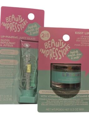 Beauty Impressions Lip Care Set – Lip Gloss + Lip Mask & Scrub Duo (NEW)